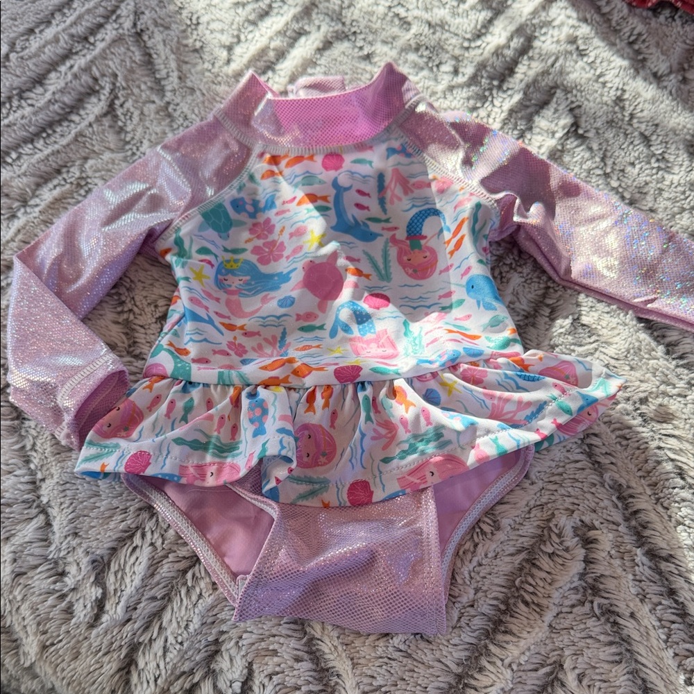 Flap Happy Pink and Multicolor Kids Swim One Piece